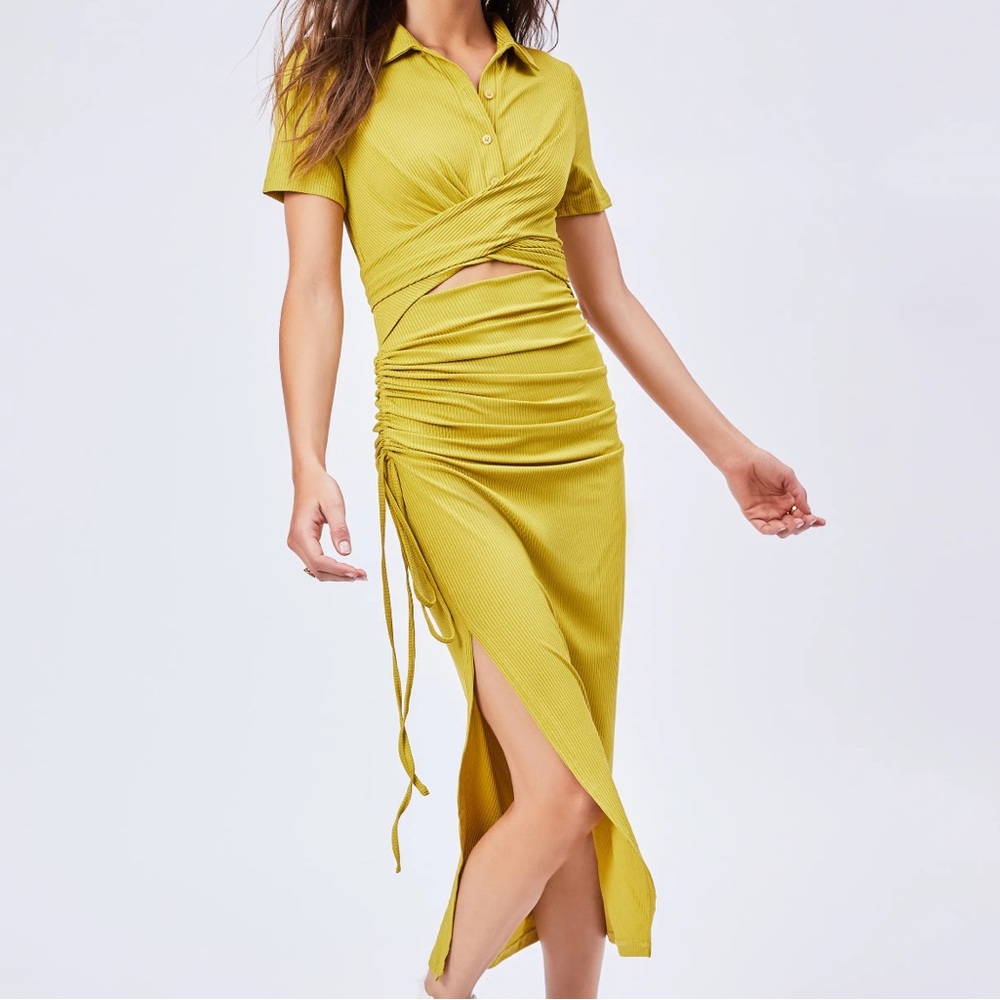 Green Drawstring Maxi Dress